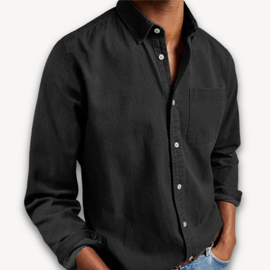 Casual Long Sleeve Shirt - Black