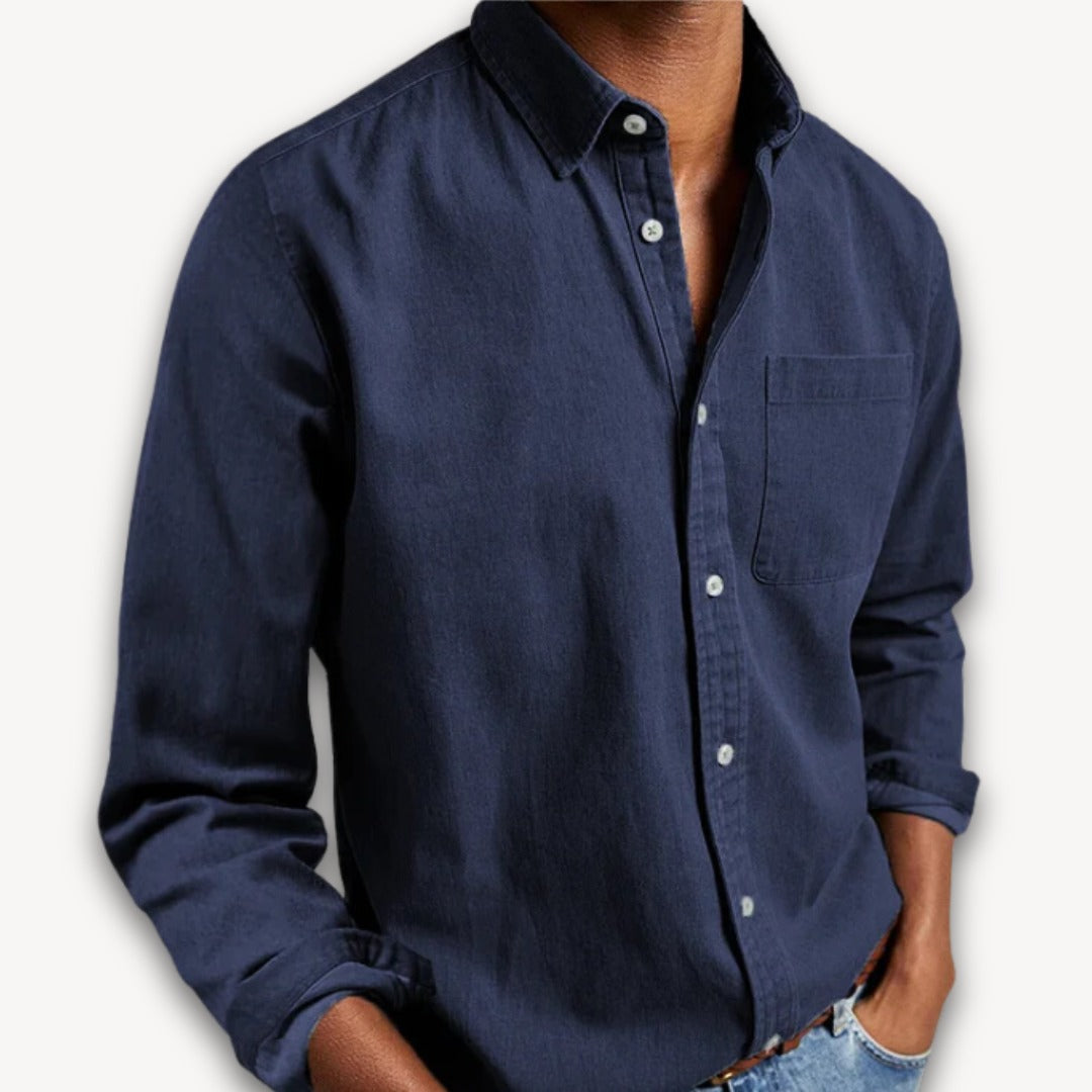 Casual Long Sleeve Shirt - Navy