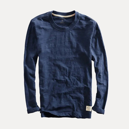 Crew Neck Long Sleeve T Shirt - Midnight Navy