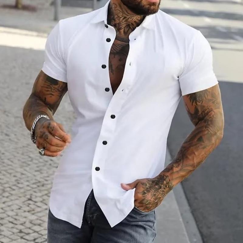 Slim Fit Short Sleeve Shirt - White