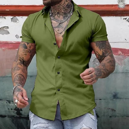 Slim Fit Short Sleeve Shirt - Green