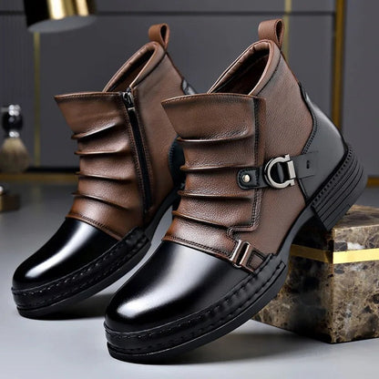 High Top Ankle Boots - Chestnut & Black Toe