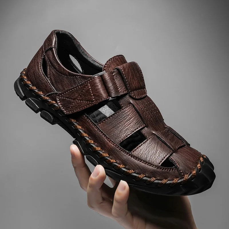 Closed Toe Fisherman Sandals - Brown
