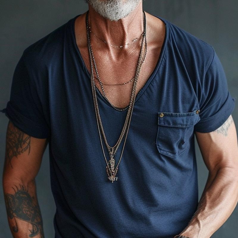 Deep V Neck T Shirt