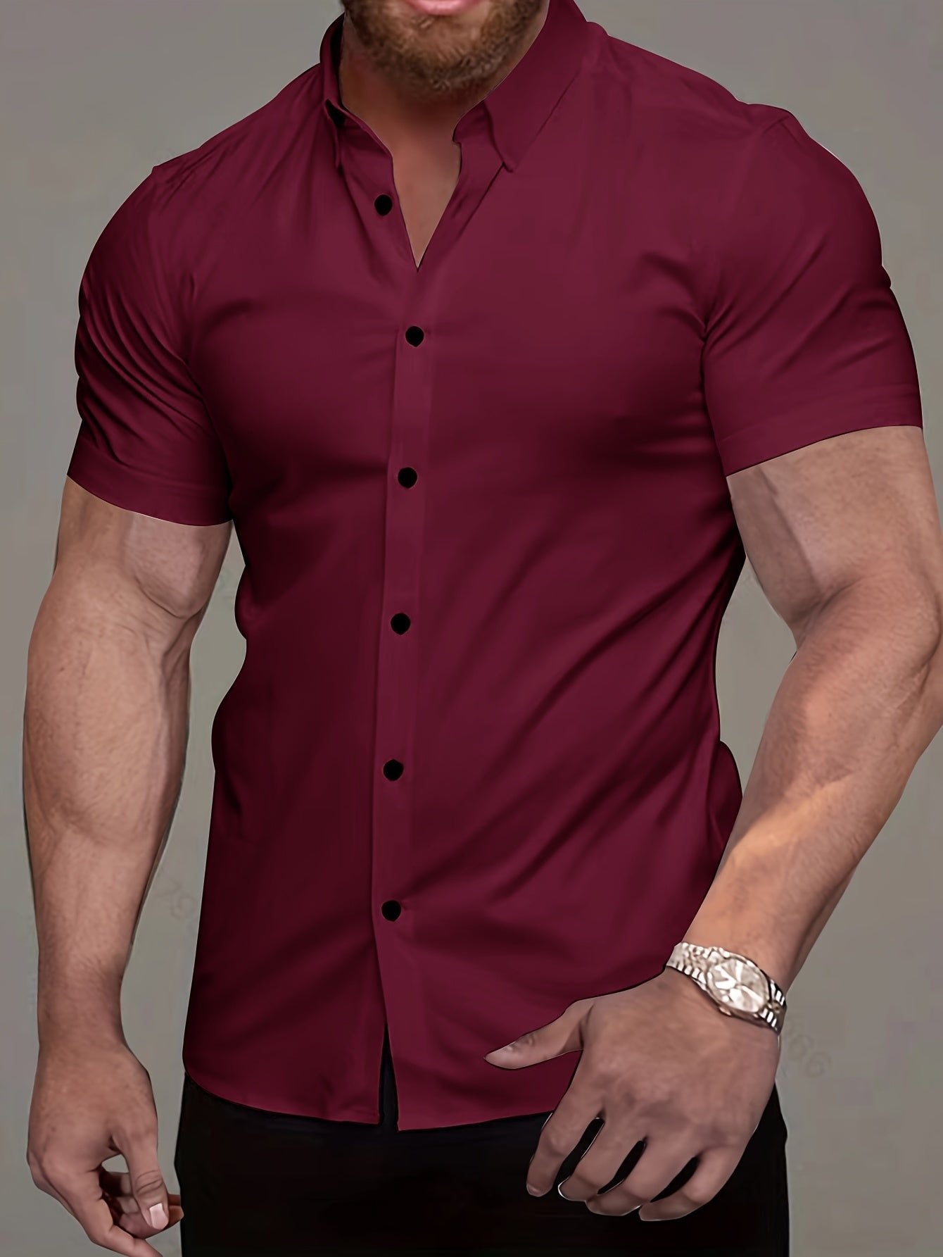 Men's Slim Shirt - Burgundy