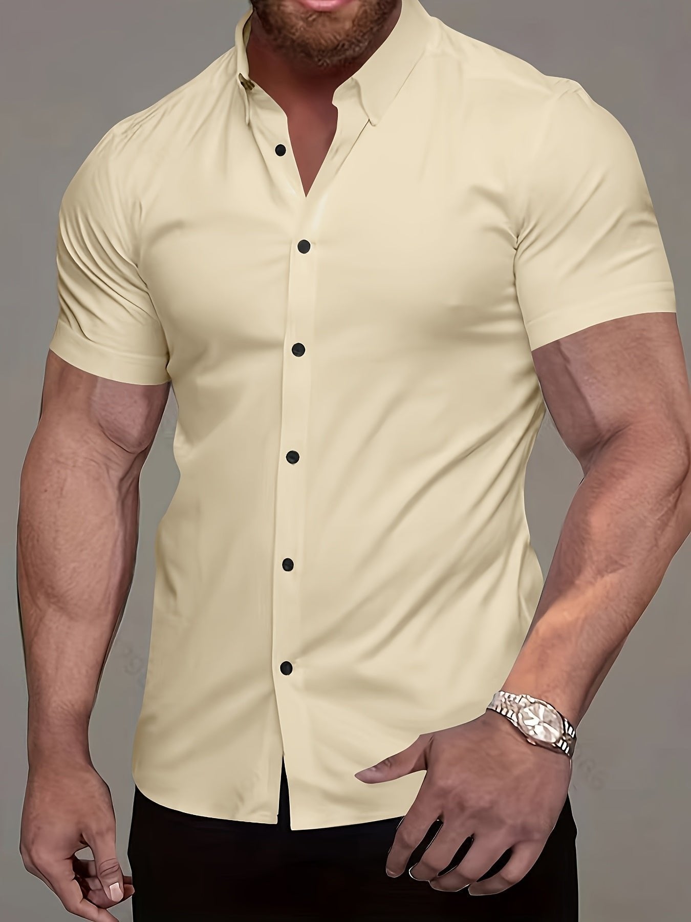 Men's Slim Shirt - Beige