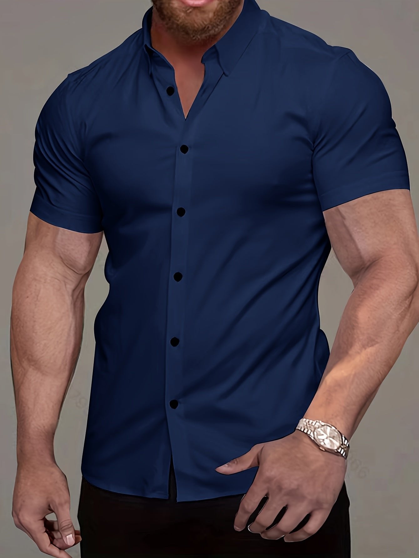 Men's Slim Shirt - Navy Blue