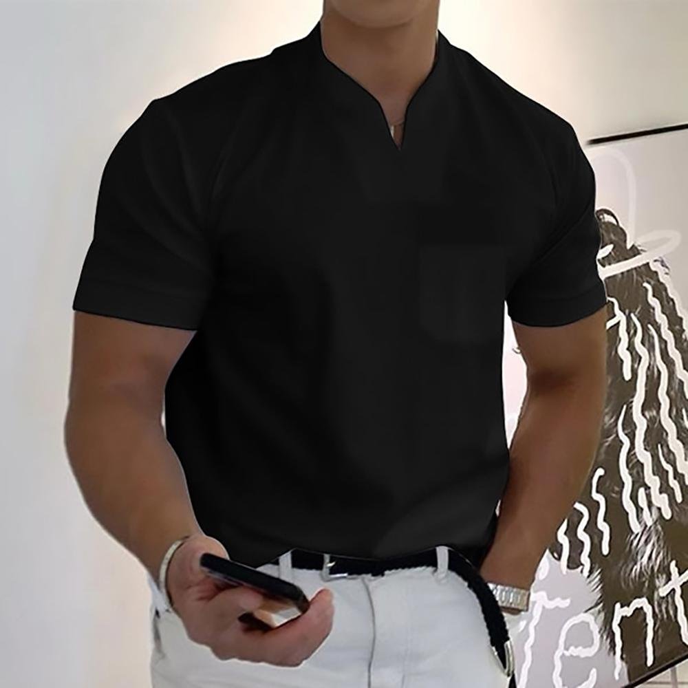 Men's Slim V-Neck T-Shirt - Black