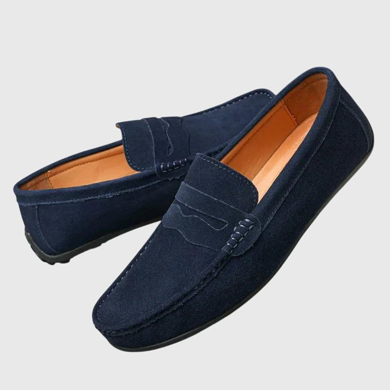 Men's Suede Penny Loafers - Navy