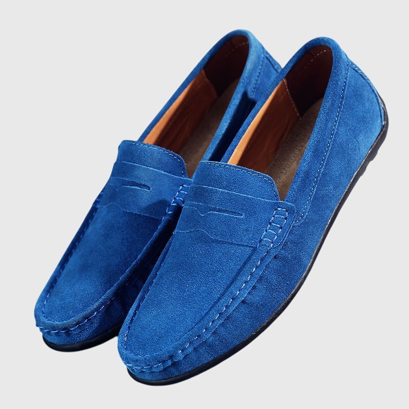 Men's Suede Penny Loafers - Aqua Blue