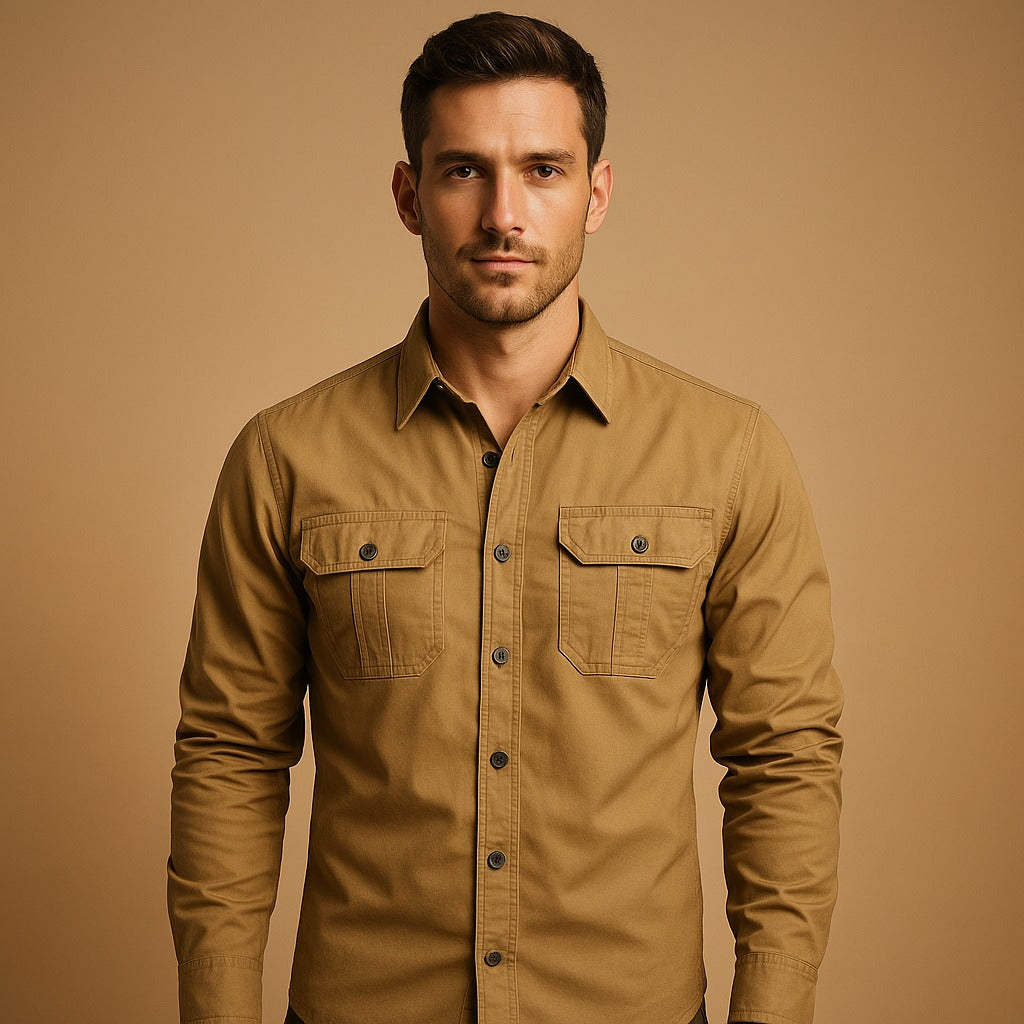 Long Sleeve Utility Shirt - Khaki