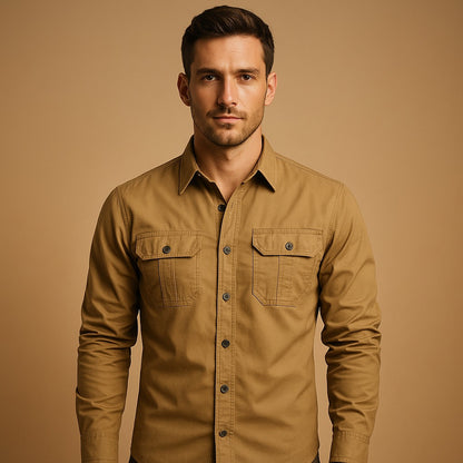 Long Sleeve Utility Shirt - Khaki