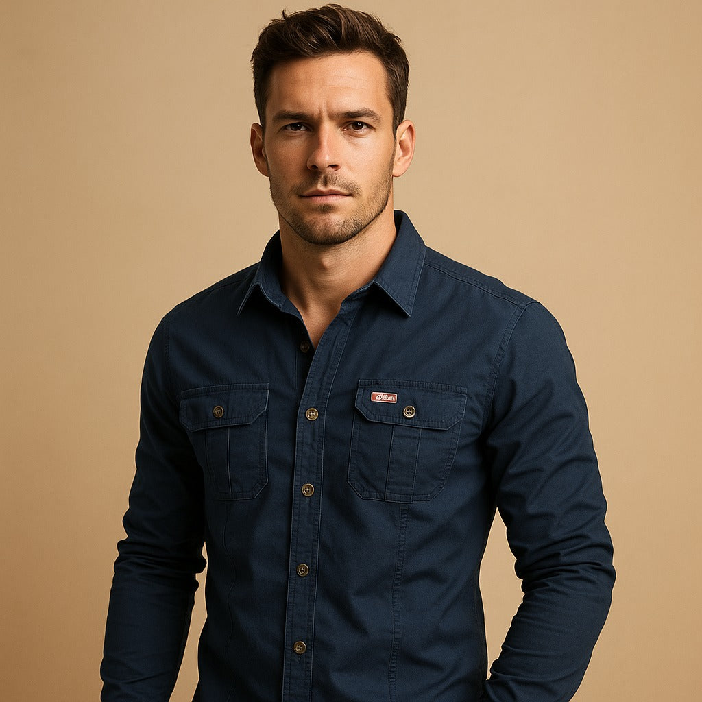 Long Sleeve Utility Shirt - Darkblue