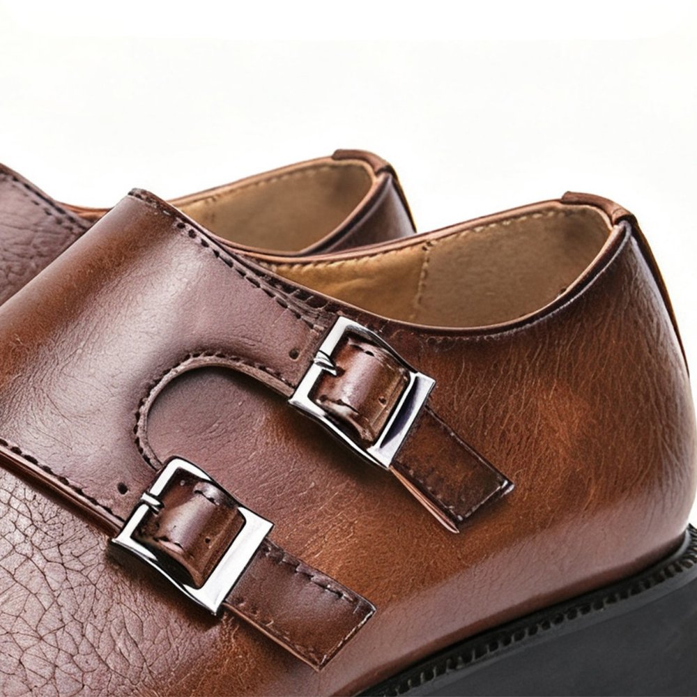 Men's Business Leather Monk-Strap Shoes