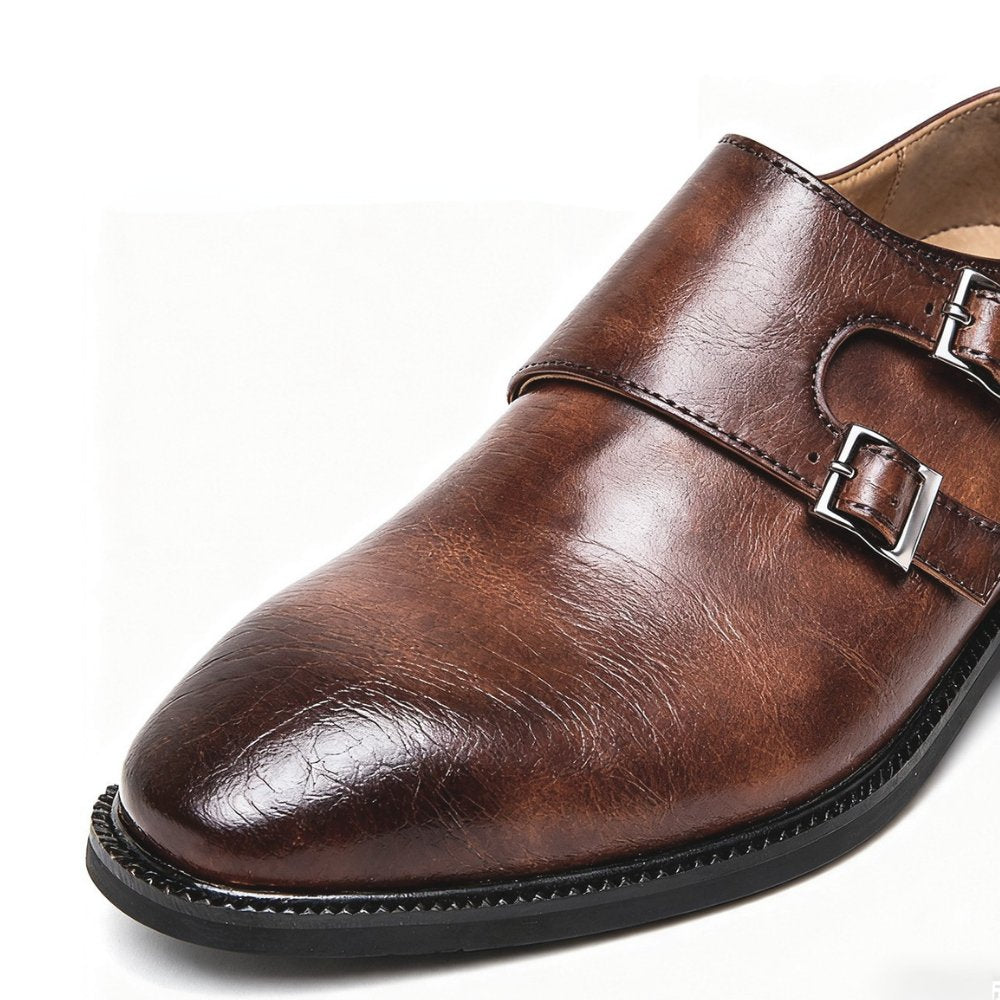 Men's Business Leather Monk-Strap Shoes