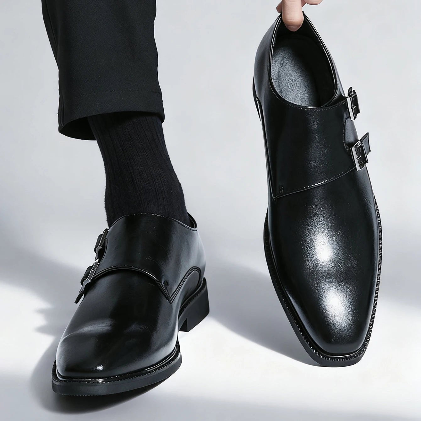 Men's Business Leather Monk-Strap Shoes