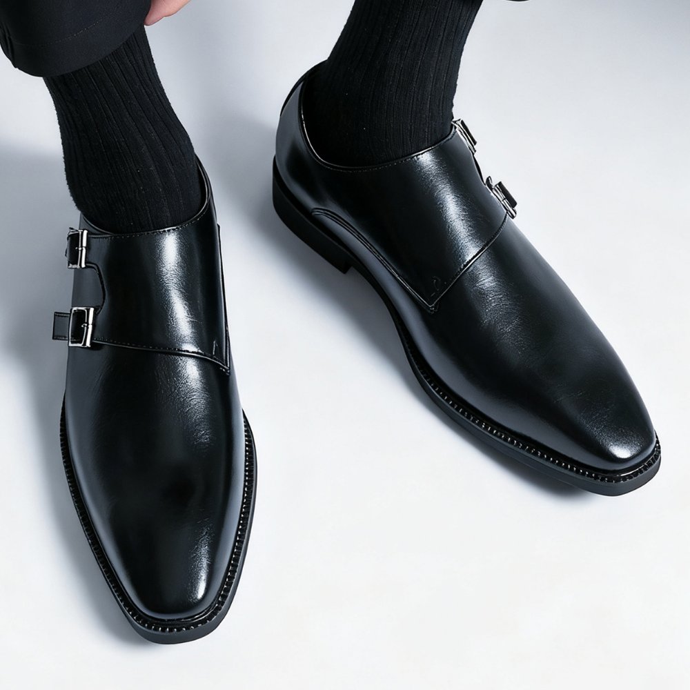 Men's Business Leather Monk-Strap Shoes