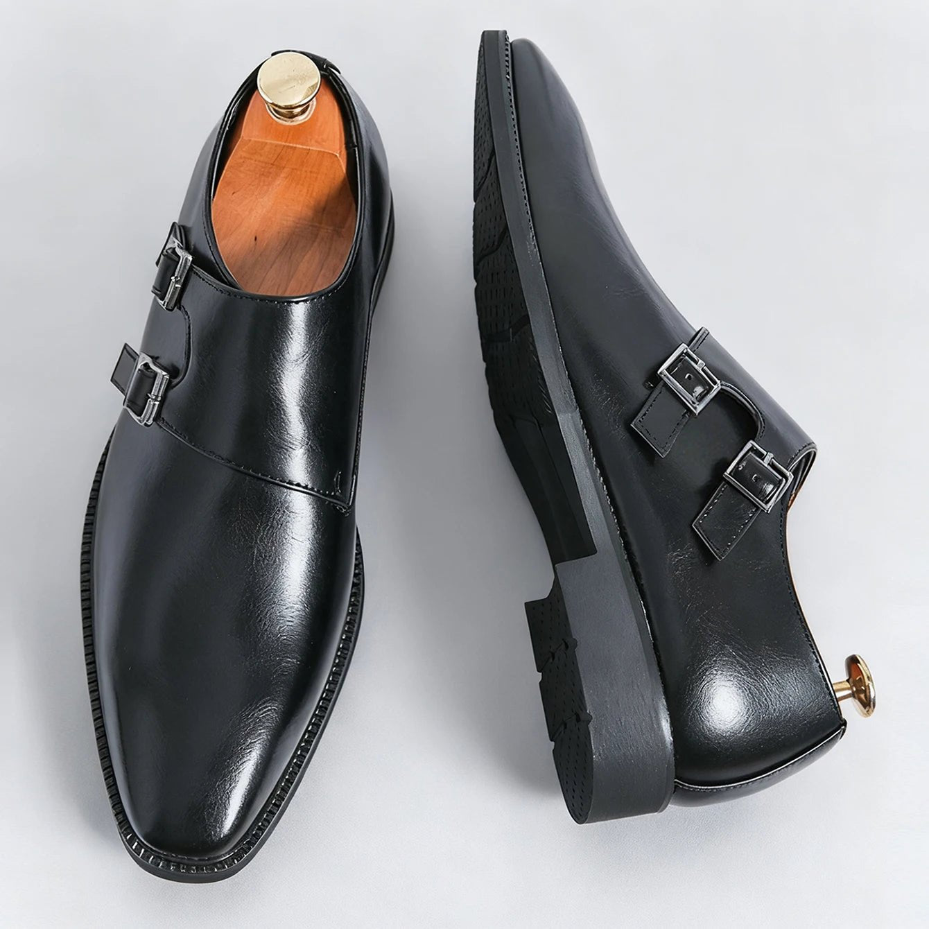 Men's Business Leather Monk-Strap Shoes