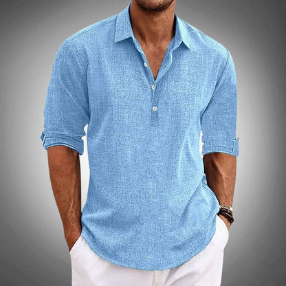 Casual Henley Shirt - Blue