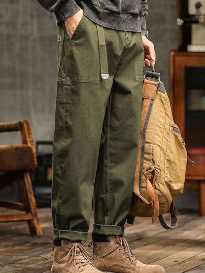 Straight Leg Cargo Pants - Army Green