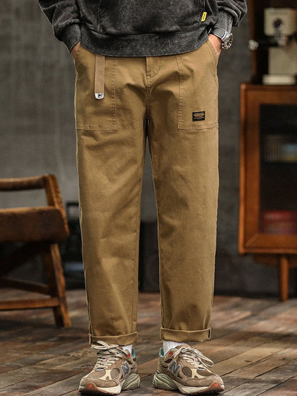 Straight Leg Cargo Pants - Khaki