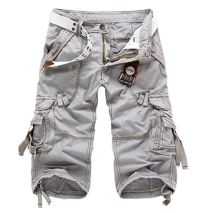 Knee Length Cargo Shorts - Gray