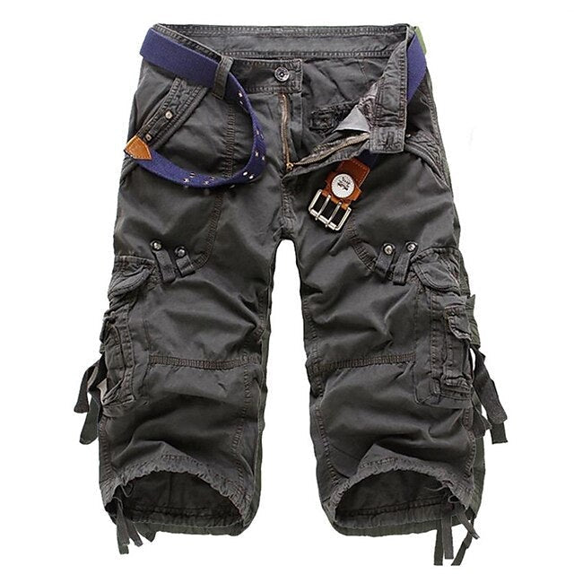 Knee Length Cargo Shorts - Dark Gray