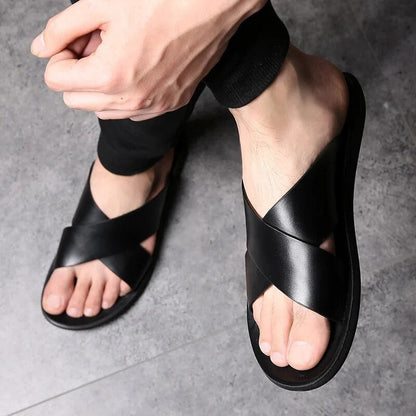Cross Band Slide Sandals