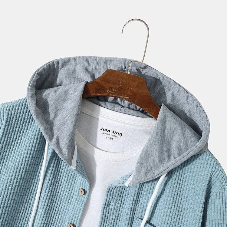 Men's Hooded Knit Shirt Jacket
