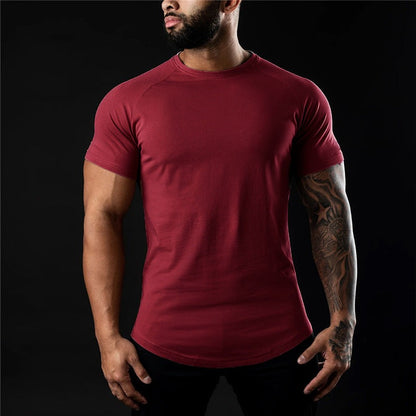 Muscle Fit Gym T Shirt - Burgundy