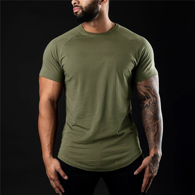 Muscle Fit Gym T Shirt - Army Green