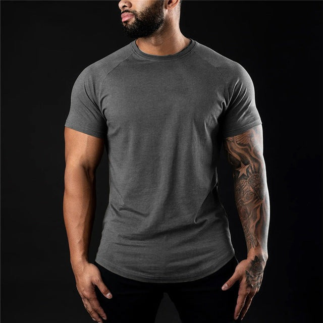 Muscle Fit Gym T Shirt - Dark Gray