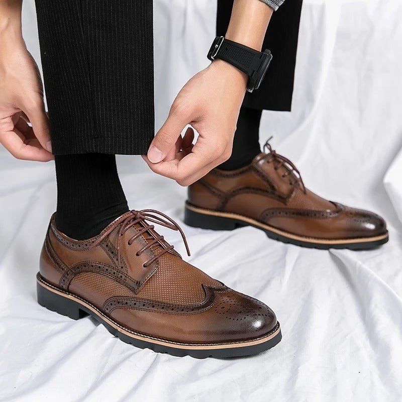 Men's Leather Wingtip Brogue Oxfords