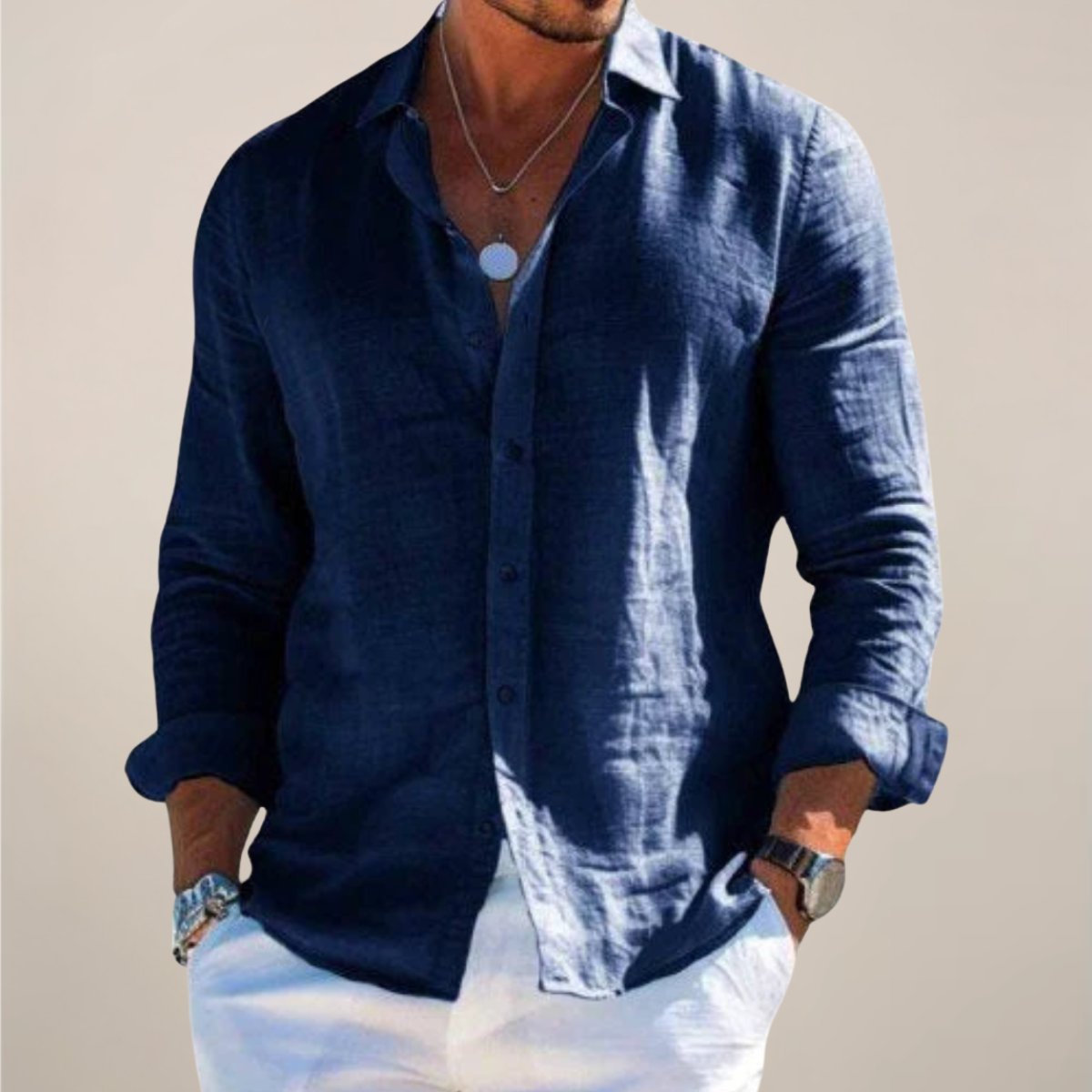 Men's Vacation Shirt - Navy Blue