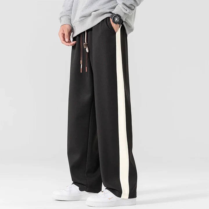 Men's Wide-Leg Track Sweatpants - Black