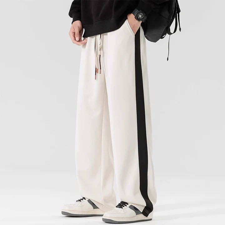 Men's Wide-Leg Track Sweatpants - Apricot