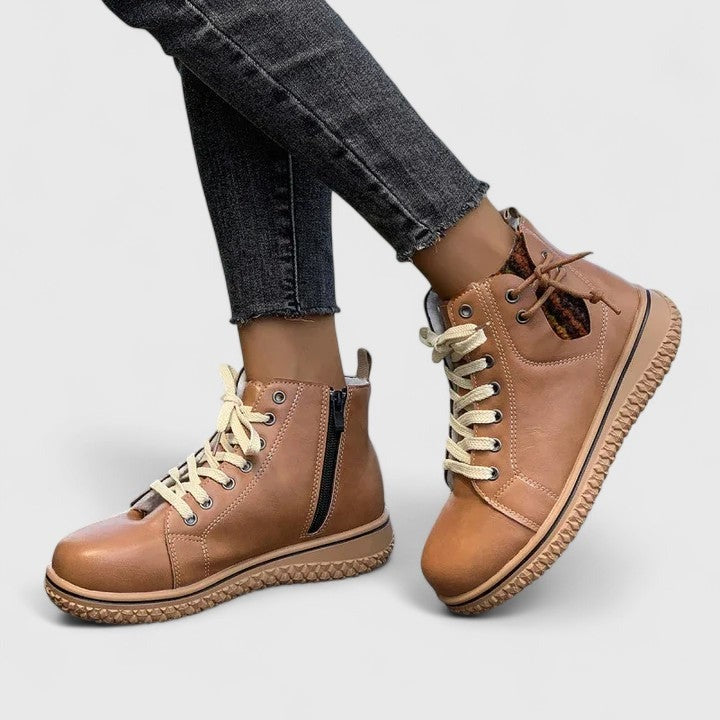 Combat Ankle Boots - Light Brown