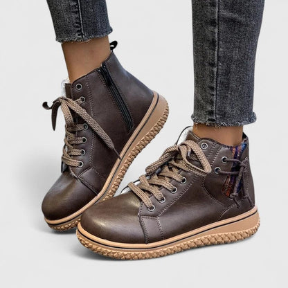 Combat Ankle Boots - Brown