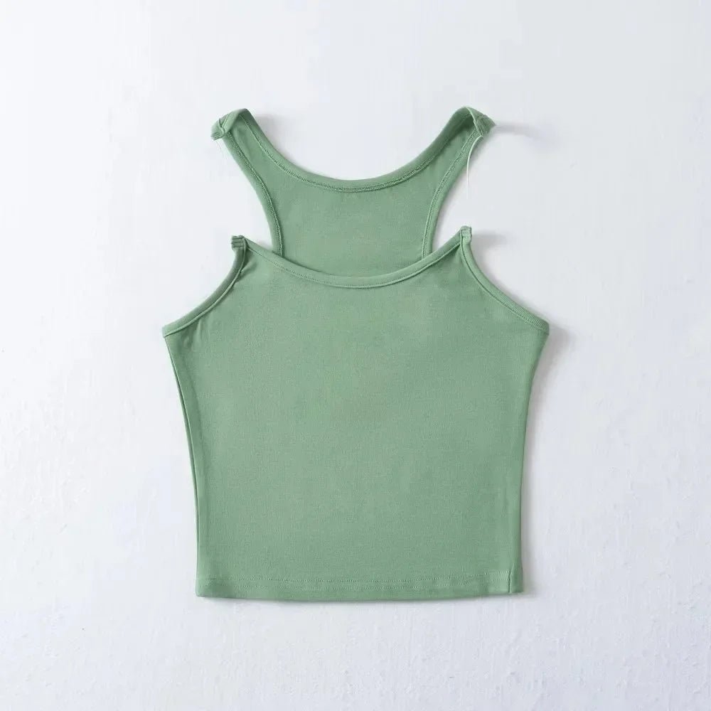 Women's Cropped Tank Top - Green