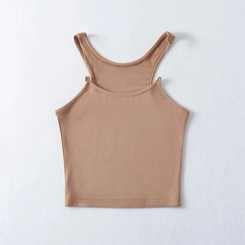 Women's Cropped Tank Top - Nude