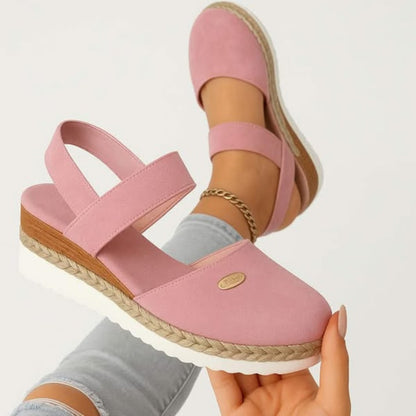 Espadrille Wedge Sandals - Pink