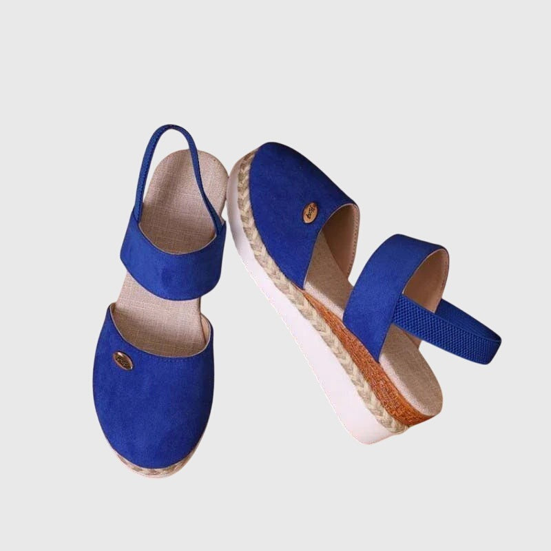 Espadrille Wedge Sandals - Blue