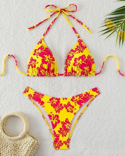 Printed Bikini Set - Orange