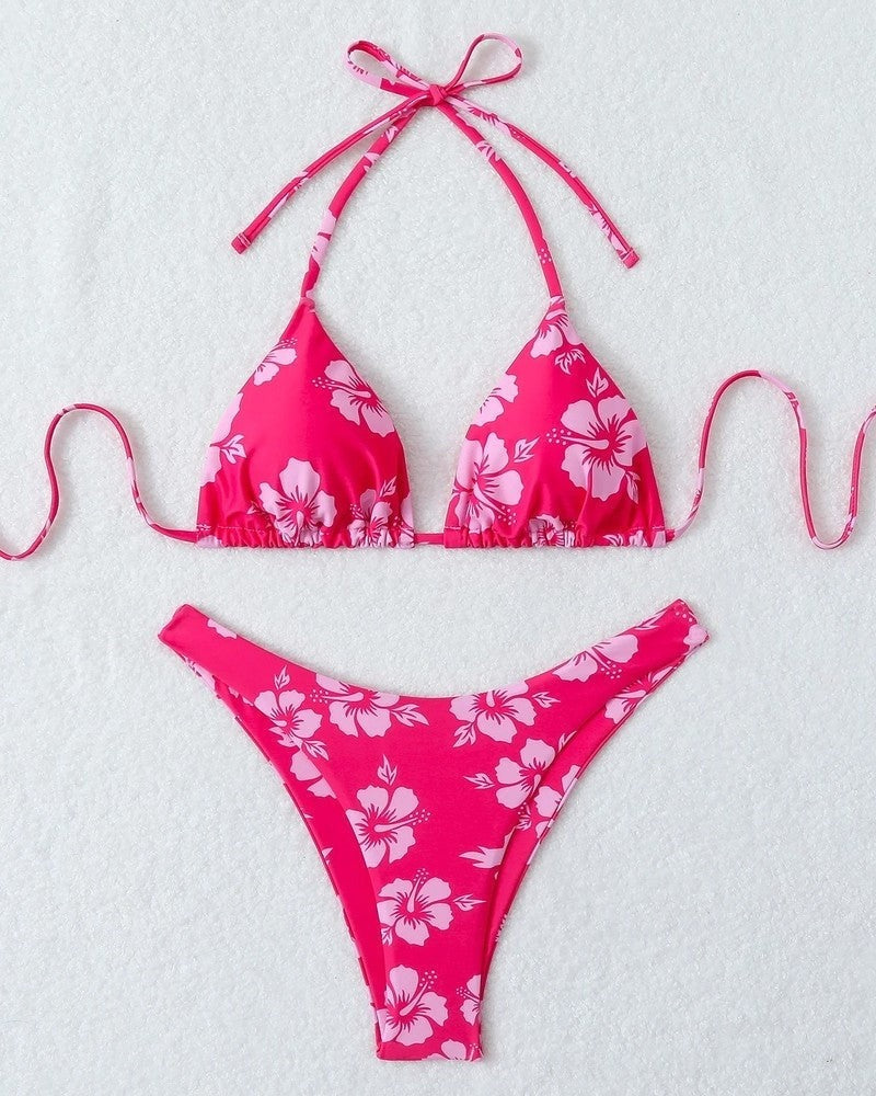 Printed Bikini Set - Pink