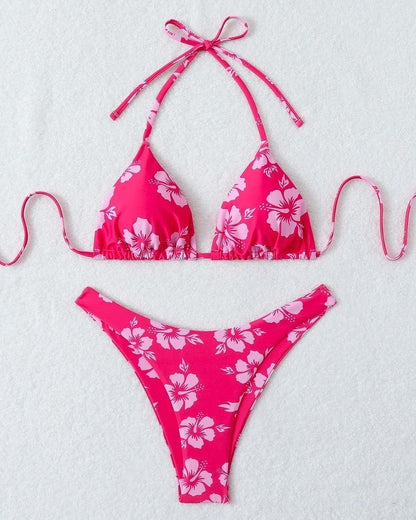 Printed Bikini Set - Pink