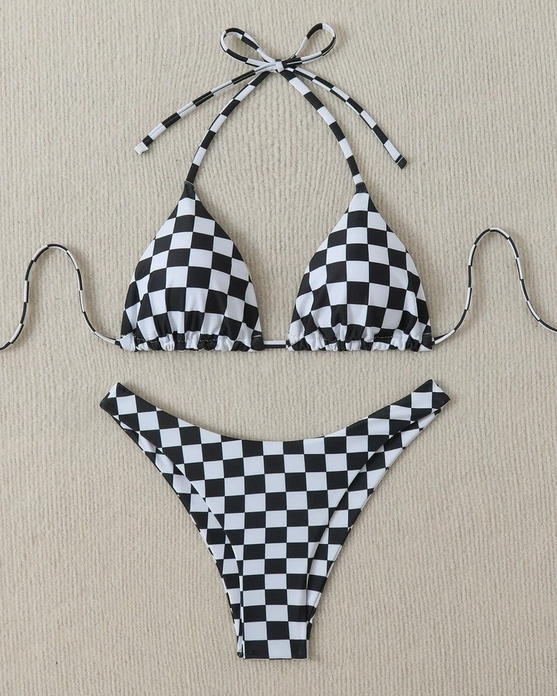 Printed Bikini Set - Black