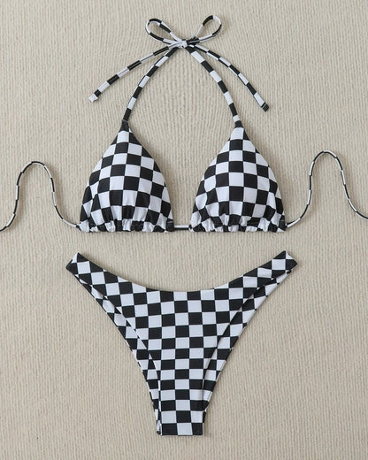 Printed Bikini Set - Black