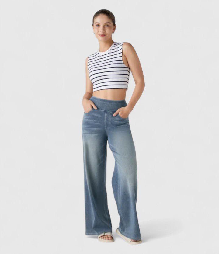 Women's High-Waisted Wide-Leg Jeans