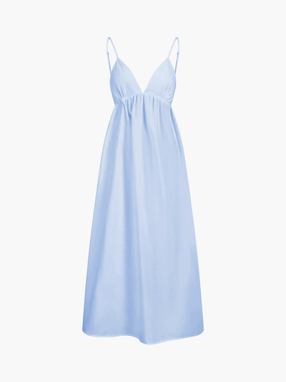 Vacation Sleeveless Maxi Dress - Blue