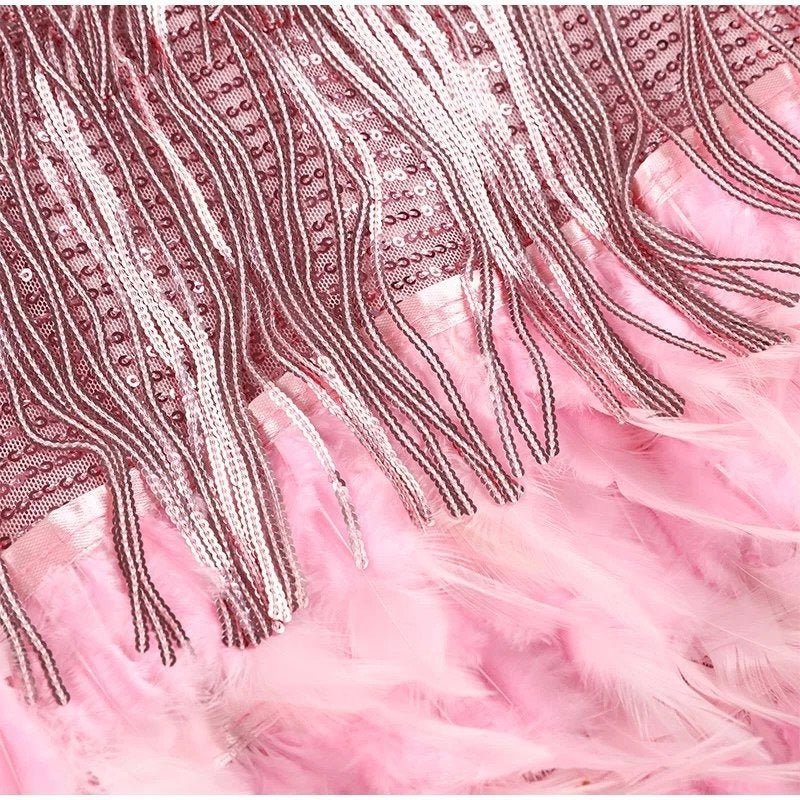 Women's Sequin Fringe Mini Dress